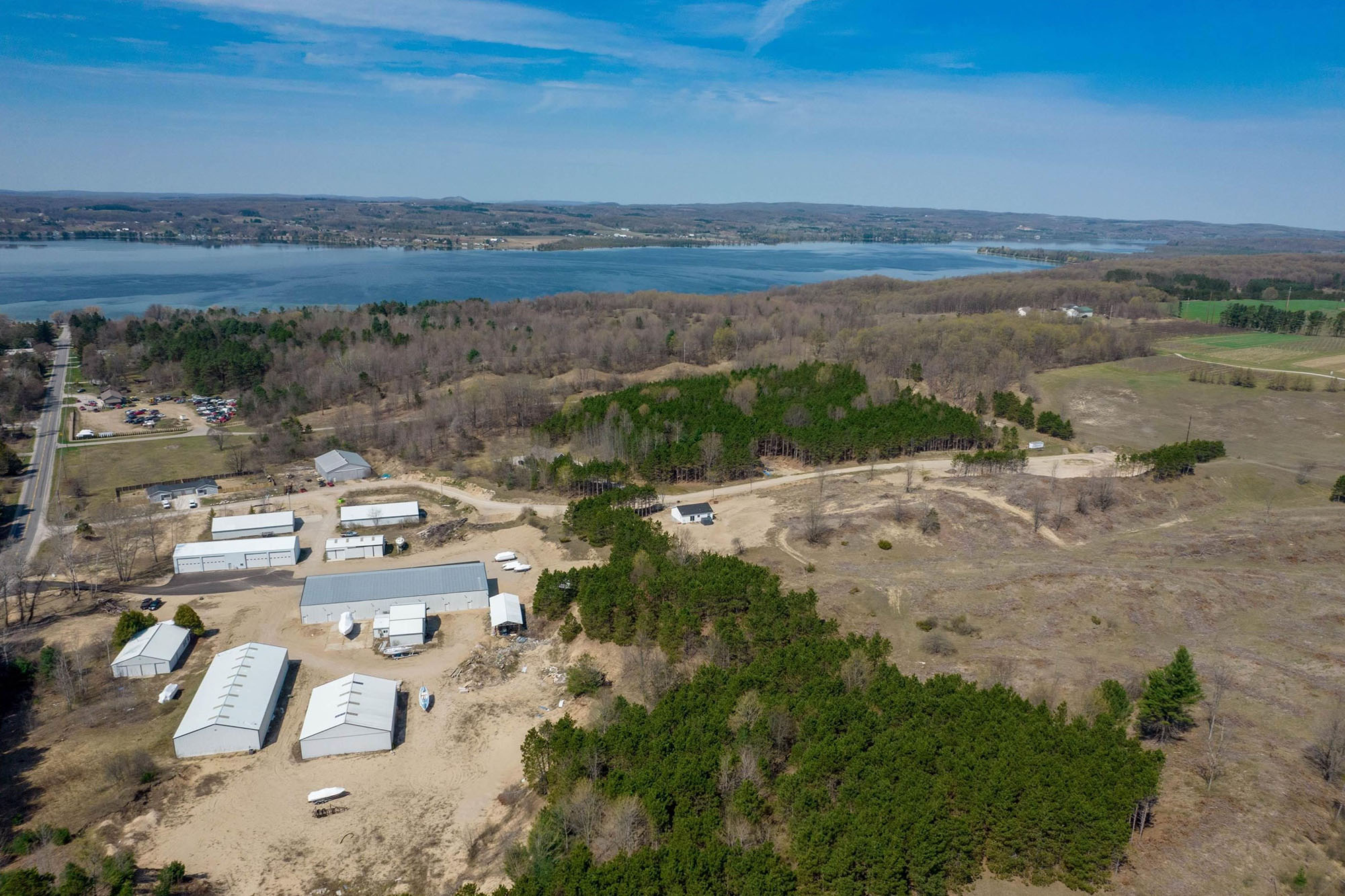 aerial view of the storage units for sale